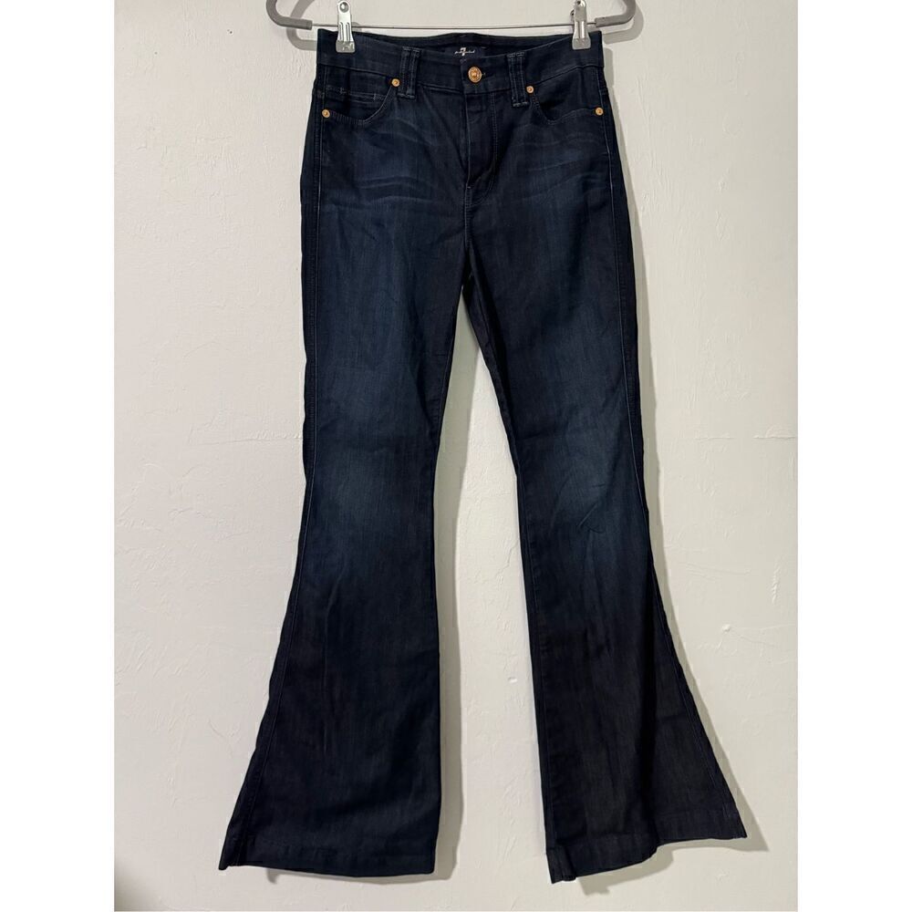 7 for all mankind flare dark wash jeans 25